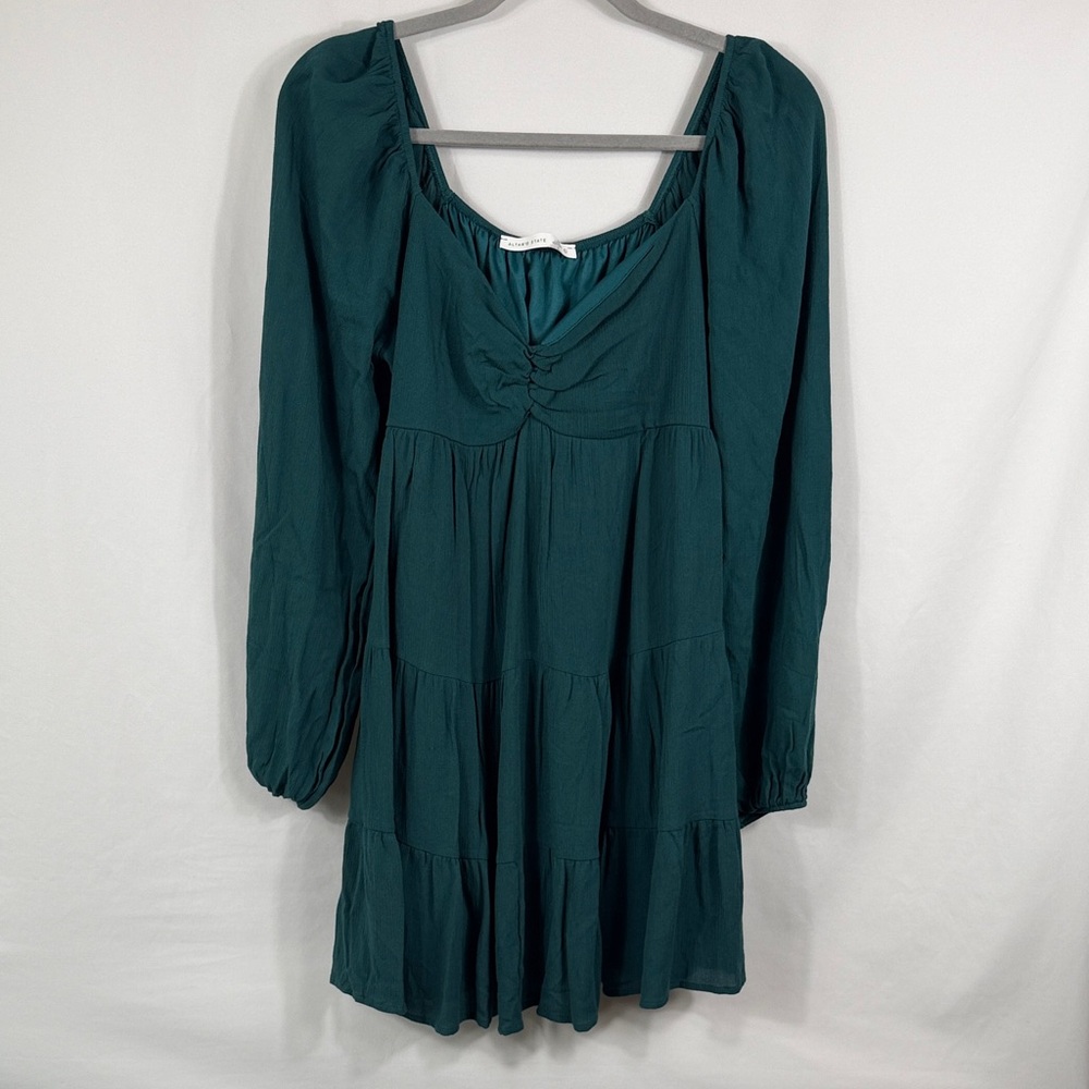 Altar'd State Teal Green Long Sleeve Dress. Womens Size L. Flowy. Boho. Festival